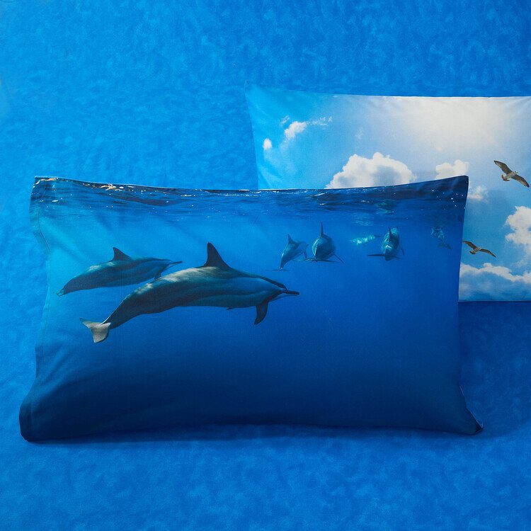 Completo lenzuola Delfini Flipper Azzurro